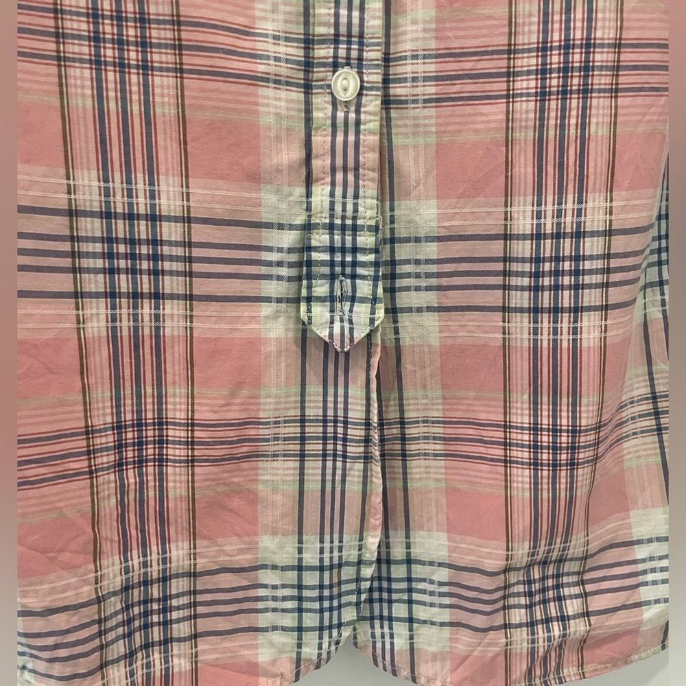 Lauren Ralph Lauren Women Shirt Size Small Pink Blue Button Down Rollup Sleeves - Picture 3 of 8